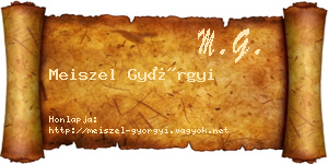 Meiszel Györgyi névjegykártya